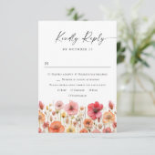 Cartons Réponse Mariage de fleurs sauvages Retro Pastel Rose Boho (Debout devant)