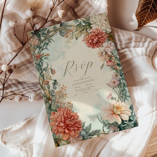 Cartons Réponse Mariage de fleurs victorien Royal