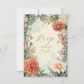 Cartons Réponse Mariage de fleurs victorien Royal (Devant)