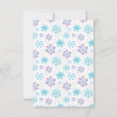 Cartons Réponse Mariage de flocons de neige violet et bleu (Dos)