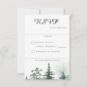 Cartons Réponse Mariage de forêt d'aquarelle sauvage (Devant)