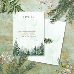 Cartons Réponse Mariage de forêt de pins rustiques