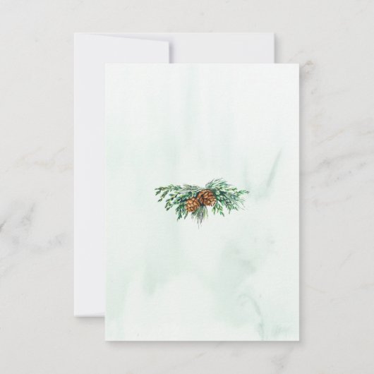 Cartons Réponse Mariage de forêt de pins rustiques (Dos)