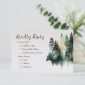 Cartons Réponse Mariage de forêt rustique aquarelle (Debout devant)