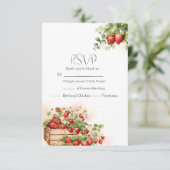 Cartons Réponse Mariage de fraises d'aquarelle (Debout devant)