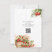 Cartons Réponse Mariage de fraises d'aquarelle (Dos)