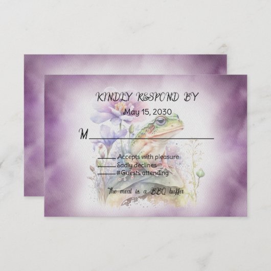 Cartons Réponse Mariage de grenouille (Devant / Derrière)