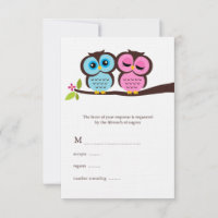 Mariage de hibou bleu et rose