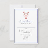 Cartons Réponse Mariage de homard nautique (Devant)