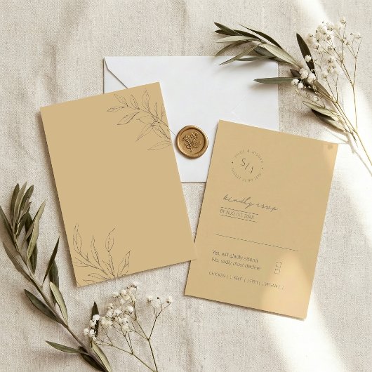 Cartons Réponse Mariage de Jardin Baigné de Soleil
