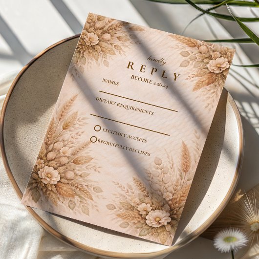 Cartons Réponse Mariage de jardin classique d'automne