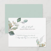 Cartons Réponse Mariage de jardin d'aquarelle (Devant / Derrière)
