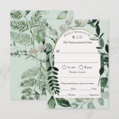Cartons Réponse Mariage de jardin extérieur de verdure moderne RSV (Devant / Derrière)