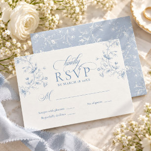 Cartons Réponse Mariage de jardin romantique à la calligraphie flo