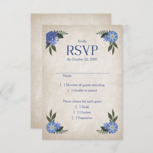 Cartons Réponse Mariage de jeu de dés RPG (Devant / Derrière)