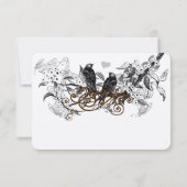 Cartons Réponse Mariage de la branche Fleurs blanches Inséparables (Dos)