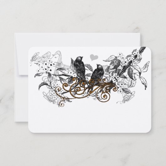 Cartons Réponse Mariage de la branche Fleurs blanches Inséparables (Dos)