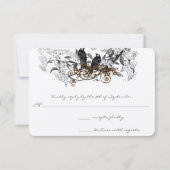 Cartons Réponse Mariage de la branche Fleurs blanches Inséparables (Devant)