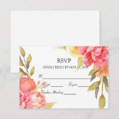 Cartons Réponse Mariage de la fête du jardin (Devant / Derrière)