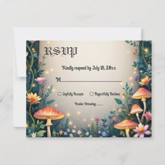 Cartons Réponse Mariage de la forêt enchantée (Devant)