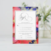 Cartons Réponse Mariage de la géoode rouge violet (Debout devant)