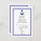 Cartons Réponse Mariage de la marine d'ancrage (Devant / Derrière)