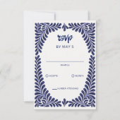 Cartons Réponse Mariage de la marine mexicaine Blue Talavera (Devant)