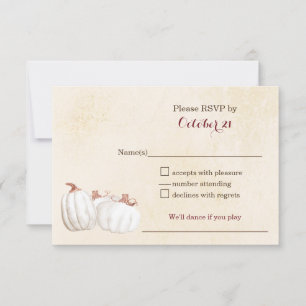 Cartons Réponse mariage de la récolte d'automne des citrouilles bl