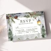 Cartons Réponse Mariage de lanterne botanique de l'arbre rustique 