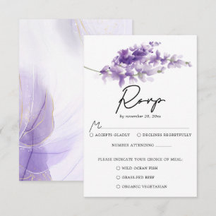 Cartons Réponse Mariage de lavande élégant violet