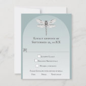 Cartons Réponse Mariage de libellules turquoise (Devant)