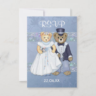 Cartons Réponse Mariage de l'ours en peluche RSVP-ver 2