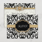 Cartons Réponse Mariage de lunettes dorées vieilles et démontées (Devant / Derrière)