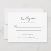 Cartons Réponse Mariage de monogramme Formel Noir/Blanc Floral Cre (Devant)