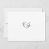 Cartons Réponse Mariage de monogramme Formel Noir/Blanc Floral Cre (Dos)