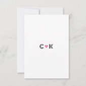 Cartons Réponse Mariage de Monogramme noir et blanc moderne (Dos)