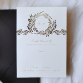 Cartons Réponse Mariage de monographie botanique en ébène d'or noi