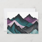 Cartons Réponse Mariage de montagne pourpre et Turquoise (Dos)