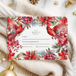 Cartons Réponse Mariage de Noël du cardinal rouge