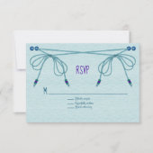 Cartons Réponse Mariage de noeuds d'amour turquoise (Devant)