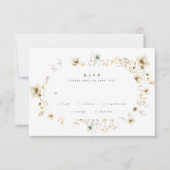 Cartons Réponse Mariage de Pampas Fleur sauvage séché Oval Abondan (Devant)