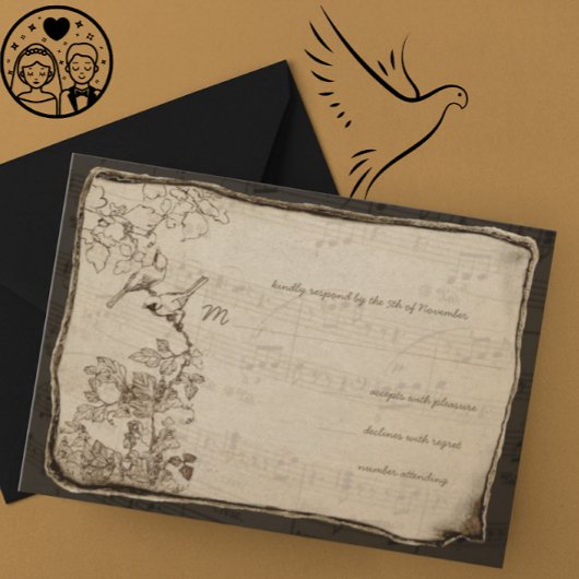 Cartons Réponse Mariage de parachutisme vintage