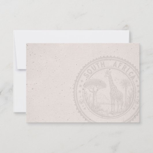 Cartons Réponse Mariage de passeport sud-africain (Dos)