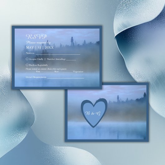Cartons Réponse mariage de paysage forestier bleu poussiéreux