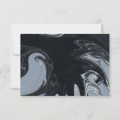 Cartons Réponse Mariage De Peinture Abstrait Noir Et Blanc Minimal (Dos)