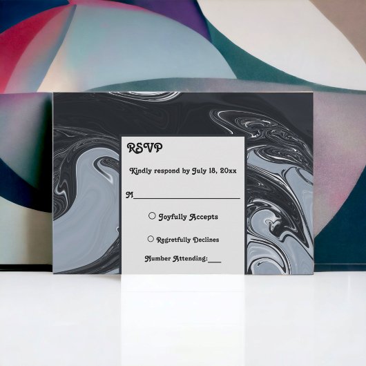 Cartons Réponse Mariage De Peinture Abstrait Noir Et Blanc Minimal