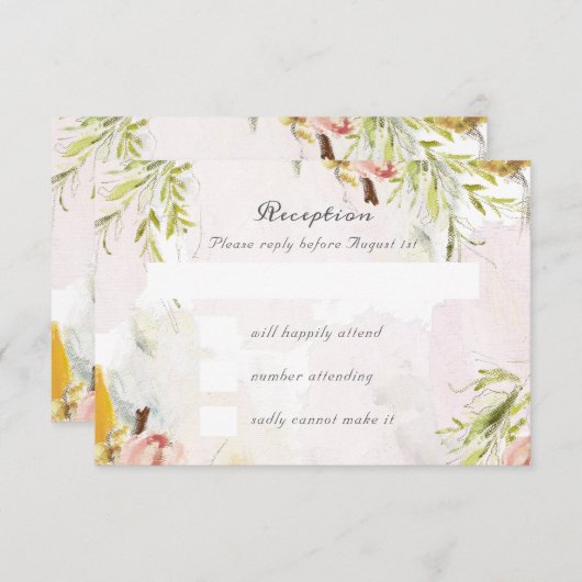 Cartons Réponse Mariage de peintures à l'huile de printemps (Devant / Derrière)