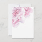Cartons Réponse Mariage de pivoine rose douce à l'aquarelle rose R (Dos)