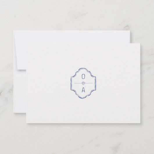 Cartons Réponse Mariage de plage à la main côtière (Dos)