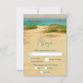 Cartons Réponse Mariage de plage côtière à l'aquarelle (Devant)
